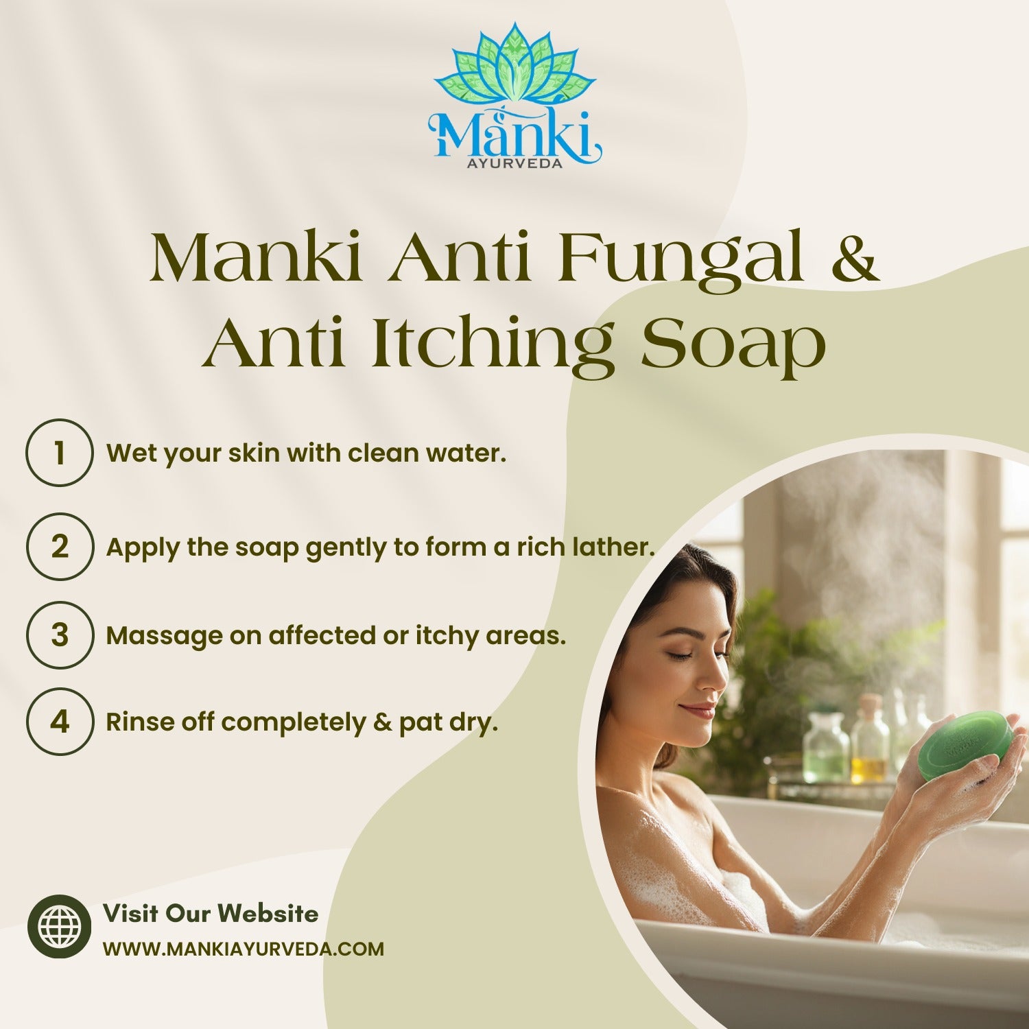 Manki Antifungal Ayurvedic Soap (Pack Of 3)