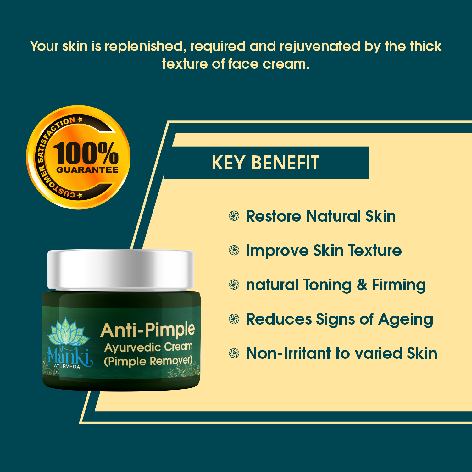 Manki Anti-Pimple Ayurvedic Cream (Pimple Remover)
