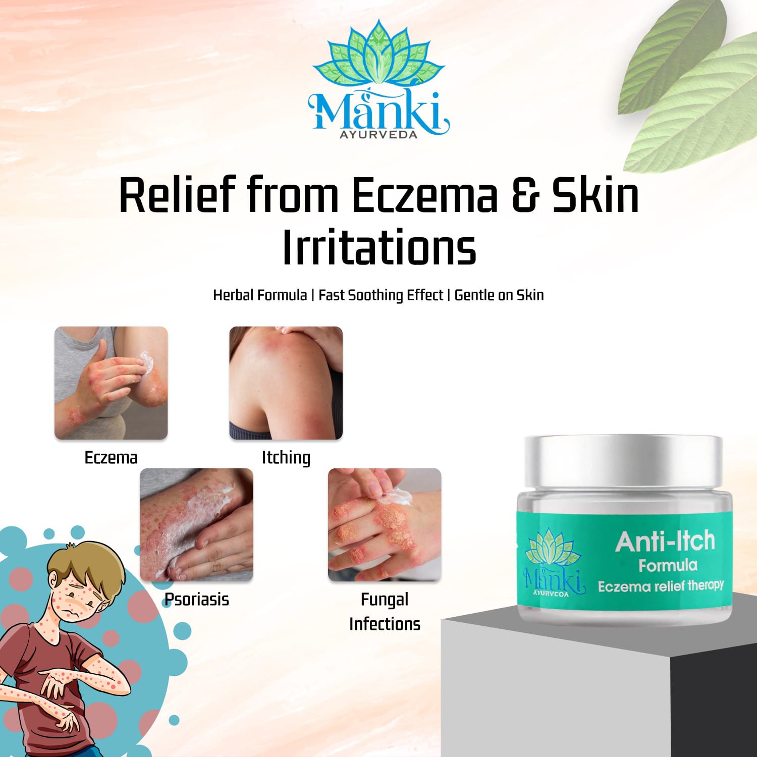 Manki Antifungal Ayurvedic Kit(Cream, Spray &  Soap)